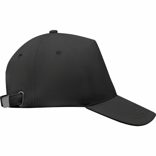 Casquette personnalisée noir polyester vue profil