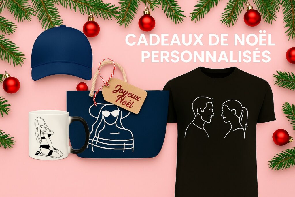 Cadeaux de Noël personnalisés : t-shirts, mugs, sacs, boxers imprimés... à partir de photos transformées en dessins stylisés – Cadeaux-Creation.fr